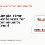 Simple First Sentences for Community Event Replys