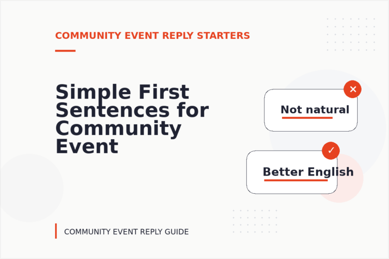 Simple First Sentences for Community Event Replys Simple First Sentences for Community Event Replys