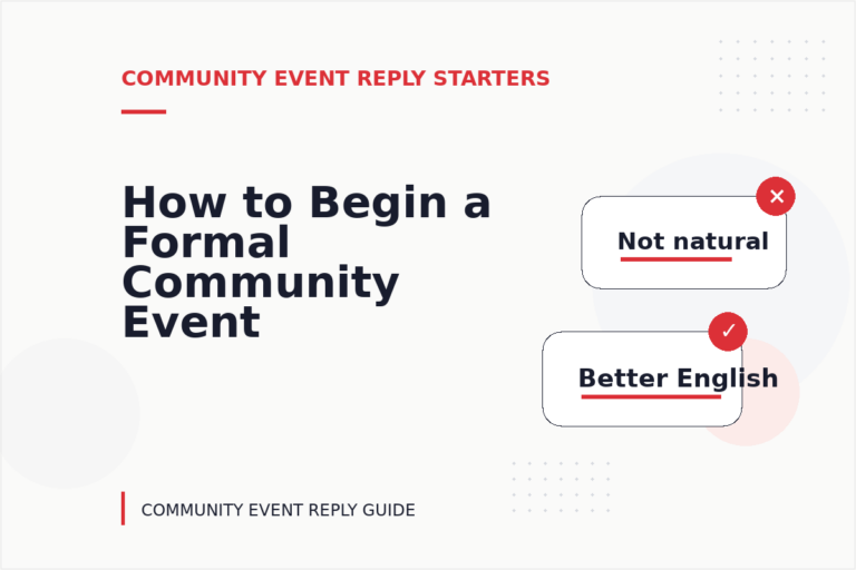How to Begin a Formal Community Event Reply How to Begin a Formal Community Event Reply