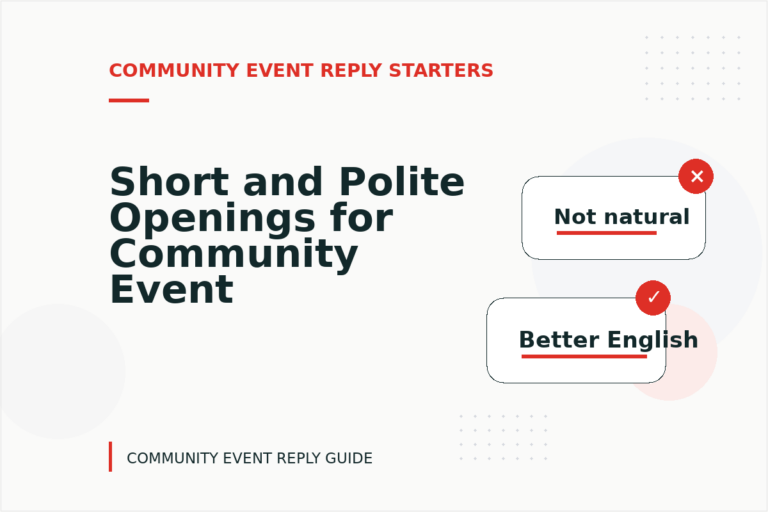Short and Polite Openings for Community Event Reply English Short and Polite Openings for Community Event Reply English