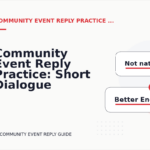 Community Event Reply Practice: Short Dialogue Examples